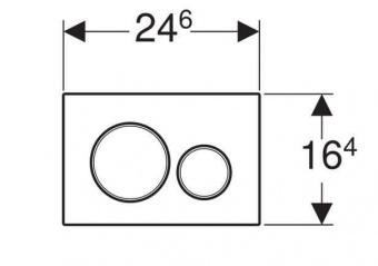 Geberit Кнопка смыва Sigma20 Панель и клавиши полированные, с легкоочищаемой поверхностью, Декоративные кольца полированные 115.882.SN.1