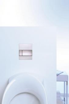 TECEsquare Urinal Панель смыва для писсуара стеклянная, стекло белое, клавиша нержавеющая сталь сатин 9242801