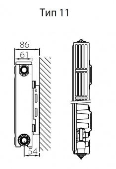 Стальной панельный радиатор Stelrad Compact 11 тип 500 x 400