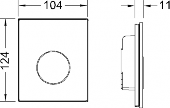 TECEloop Urinal Панель смыва для писсуара стеклянная стекло черное, клавиша нержавеющая сталь (против отпечатков пальцев), 9242663
