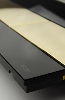 TECEsquare Панель смыва стекло Чёрное, клавиши Золото 9240808