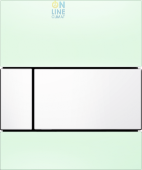 TECEsquare Urinal Панель смыва для писсуара стеклянная, стекло зелёное, клавиша белая 9242803