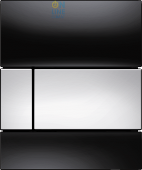 TECEsquare Urinal Панель смыва для писсуара стеклянная, стекло чёрное, клавиша хром 9242807