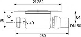 TECEdainpoint S Комплект точечного трапа с сифоном DN 50 и декоративной решеткой, KDP-S120 (KDP-S120)