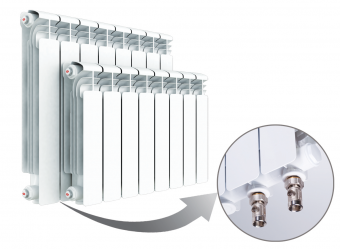 Биметаллический радиатор Rifar Monolit 350 4 секции, НП, левое, MVL