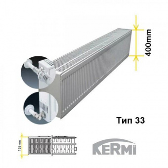 Стальной панельный радиатор Kermi FKO 33 тип 400 x 900