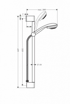 Душевой гарнитур, Hansgrohe, Crometta, цвет-хром