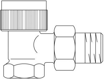 1181008, Термостатический вентиль Oventrop серии A, Ду 25, PN 10, угловой