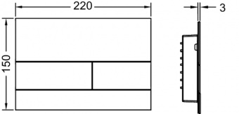 TECEsquare Металлическая панель смыва для унитазов с цветным PVD покрытием сатин, черный хром, 9240836