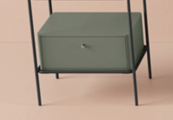Ящик деревянный выдвижной, Artceram, Fuori scala, 50,6х35,5хh22 см для металлической консоли, цвет musk