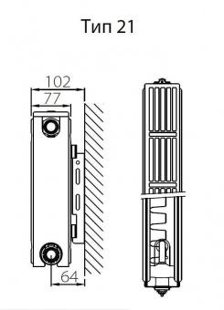 Стальной панельный радиатор Stelrad Compact тип 21 400 x 800