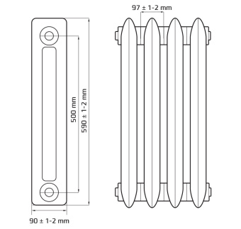 Чугунный радиатор Радимакс Heat 500 (1 секция)