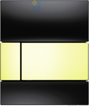 TECEsquare Urinal Панель смыва для писсуара стеклянная, стекло чёрное, клавиша позолоченная 9242808