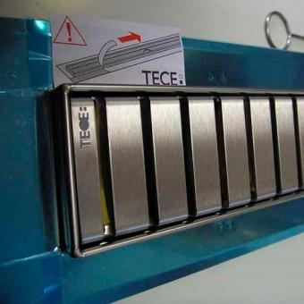 Комплект TECElinus для монтажа дренажного канала с решеткой straight с мембраной 700 мм, Хром матовый, 15100079