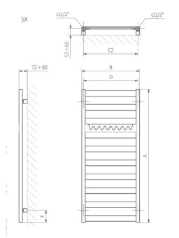 Электрический полотенцесушитель Terma Vivo 1630x500 цвет белый