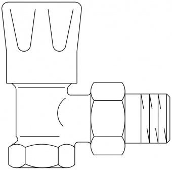 1191506, Вентиль с ручным приводом Oventrop серии HRV, Ду20, 1/2", PN10, угловой, с преднастройкой