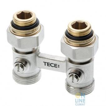 TECEflex Запорно-присоединительный узел для нижнего подключения радиаторов, проходной 3/4" Ek × 1/2" AG, 8740437
