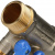 STOUT Коллектор с шаровыми кранами 1", 2 отвода 1/2" (синие ручки) - SMB-6201-011202