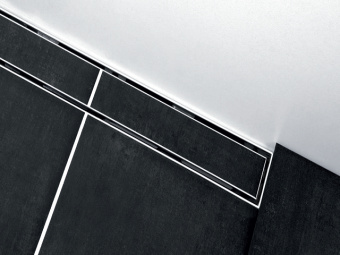 Комплект TECElinus для монтажа дренажного канала 2 в 1 с основой для плитки tile и steel с мембраной Хром матовый, 800 мм 15103089