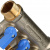 STOUT Коллектор с шаровыми кранами 3/4", 3 отвода 1/2" (синие ручки) - SMB-6201-341203