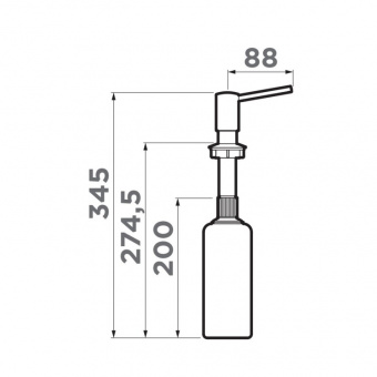 Дозатор для жидкого мыла, OMOIKIRI, OM-02P, шгв 68*122*345, цвет дозатора-Белый