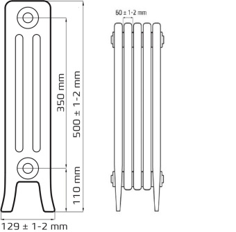 Чугунный  радиатор Радимакс Loft 350 (1 секция)