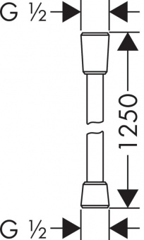 Шланг для душа, Hansgrohe, Isiflex, длина шланга, мм-1250, цвет-черный матовый