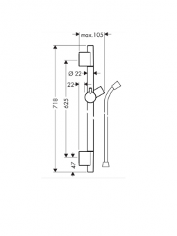 Штанга для душа, Hansgrohe, Unica, S Puro, 650, цвет-хром