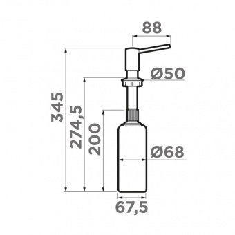 Дозатор для жидкого мыла, OMOIKIRI, OM-02, шгв 68*122*345, цвет дозатора-античная латунь