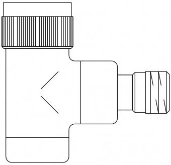1163082, Термостатический вентиль Oventrop серии E Ду15, 1/2", PN10, угловой, матовая сталь
