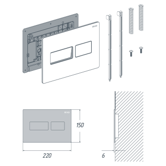 Панель RIVO Touch LINE глянцевая (черный глянцевый)