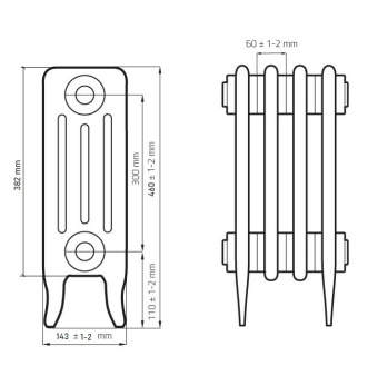 Чугунный  радиатор Радимакс Derby 300 (1 секция)