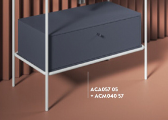 Ящик деревянный выдвижной, Artceram, Fuori scala, 71,5х35,5хh22 см для металлической консоли, цвет белый матовый
