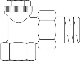 1090362, Вентиль на обратную подводку Oventrop Combi 3, Ду15, 1/2", PN10, BP, угловой, никелированный