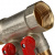 STOUT Коллектор с шаровыми кранами 1", 2 отвода 1/2" (красные ручки) - SMB-6200-011202