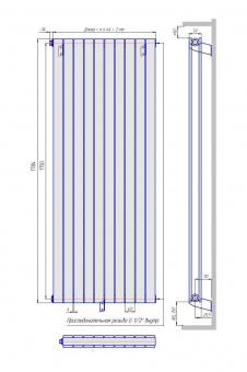 Стальной трубчатый радиатор КЗТО Соло В 2-1750 6 секций боковое подключение цвет черный матовый