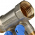 STOUT Коллектор с шаровыми кранами 1", 2 отвода 1/2" (синие ручки) - SMB-6201-011202