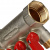 STOUT Коллектор с шаровыми кранами 1", 3 отвода 1/2" (красные ручки) - SMB-6200-011203