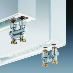 1015883, Узел нижнего подключения радиаторов Oventrop Multiflex F 1/2"НРx3/4"НР прямой