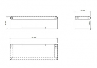 Полка, Decor Walther, MIKADO, шгв 300*100*80, цвет-золото