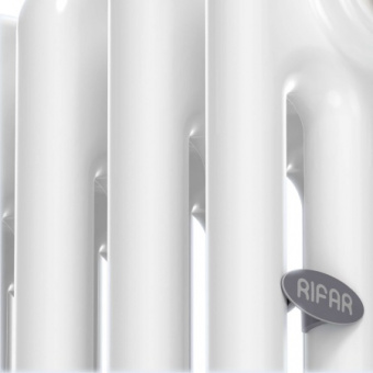 Радиатор Rifar Tubog 3057 6 секций нижнее подключение с термостатическим вентилем цвет Антрацит (матовый)