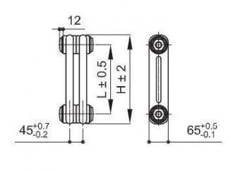 Радиатор стальной трубчатый IRSAP Tesi 2 Высота 1800 мм 8 прозрачный лак (TR) подключение боковое T30