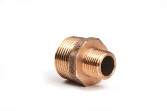 Ниппель редукционный бронзовый РЕХАУ AURLINE, R1" x R1/2", RX+ (Rehau, 18732641001)