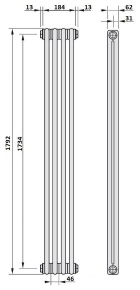 Радиатор Zehnder 2180 4 секции боковое подключение