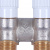 STOUT Коллектор распределительный никелированный, подключение 1/2" (плоское уплотнение) 3/4"/1/2"х3 - SMB-6852-341203
