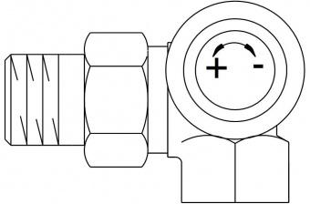 1181393, Термостатический вентиль Oventrop  серии A, DN 15, PN 10, угловой, трехосевой (правое подключение)