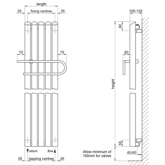 Водяной полотенцесушитель Grota Quill