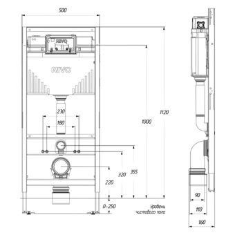 Инсталляция для унитаза со сливным баком RIVO Set A