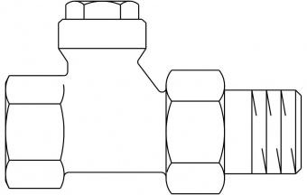 1165554, Вентиль на обратную подводку Oventrop серии Combi C, проходной хромированный