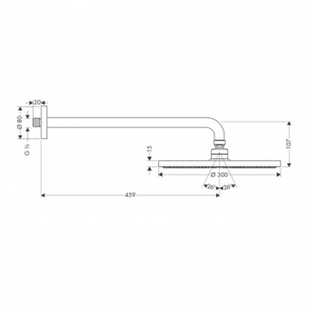 Верхний душ, Hansgrohe, Raindance S, 300*300, цвет-хром